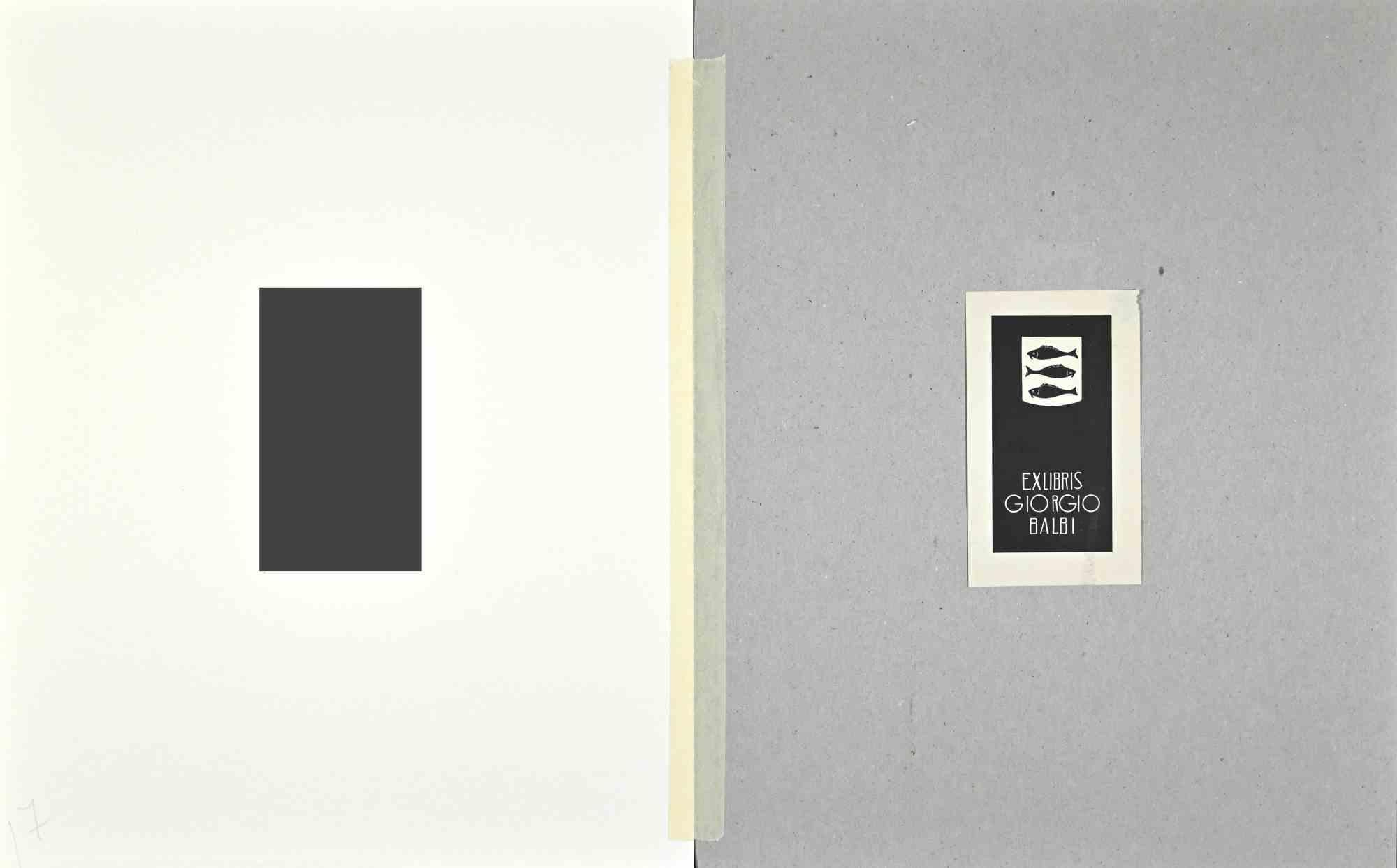 Ex Libris  Giorgio Balbi – Holzschnitt – Mitte des 20. Jahrhunderts – Print von Unknown