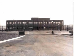 External view of the FOS fibre optic plant - Vintage B/W photo - 1980s