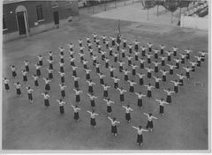 Période du Fascisme en Italie - Éducation physique en extérieur - Photo vintage b/w - 1934