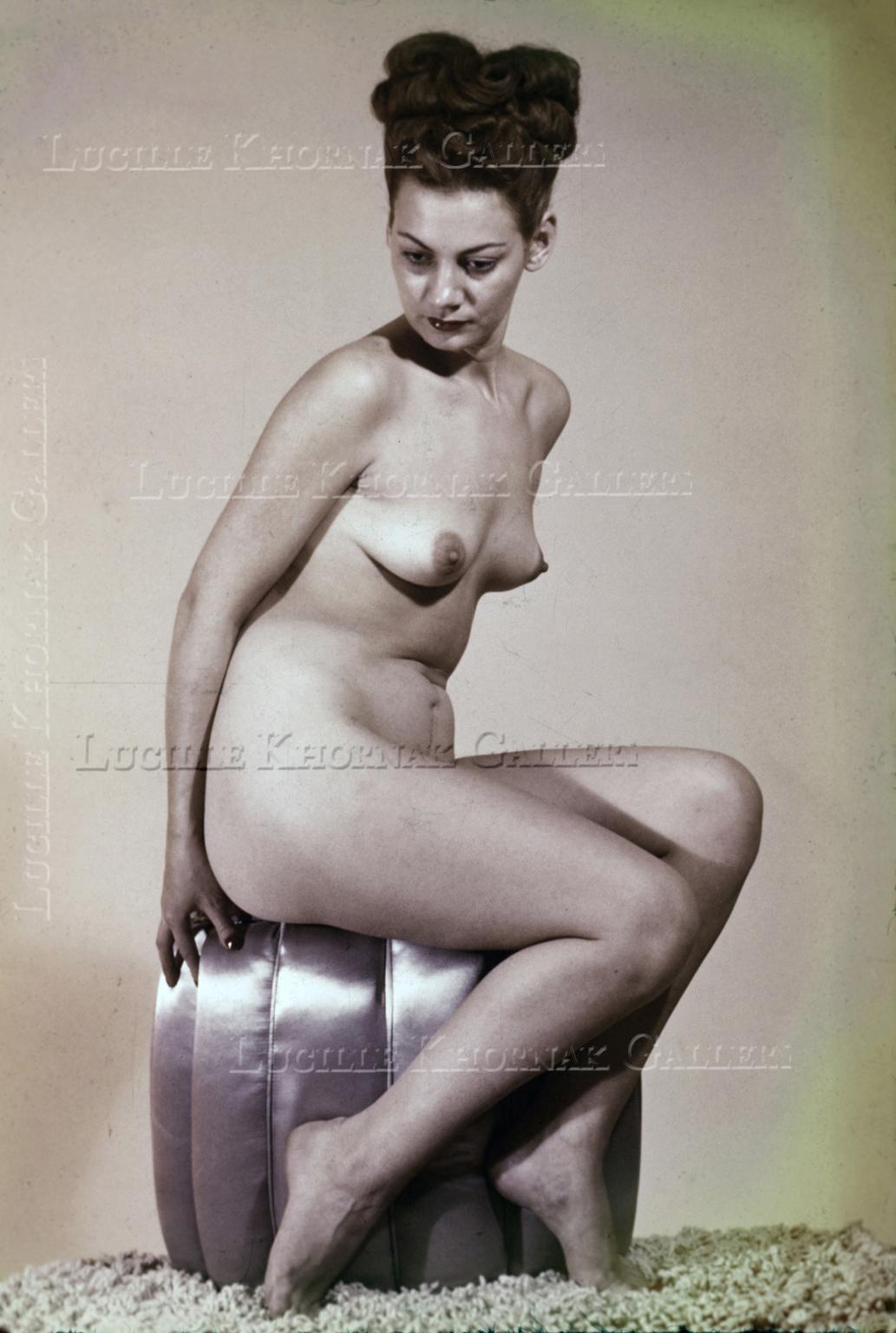 Unknown Color Photograph - Female Nude 1950s