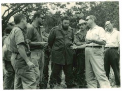 Vintage Fidel Castro with Cuban Socialists - Historical Photo - 1960s