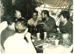 Vintage Fidel Castro with Cuban Socialists - Historical Photo - 1960s