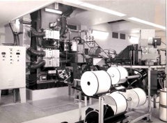 Final Winding on the Reel of the Optical Fiber - Vintage B/W photo - 1990s