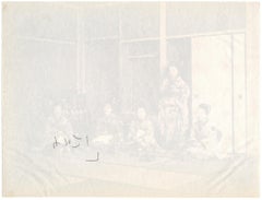 Five Maiko (Apprentices) Having lunch – Original hand-colored Meiji era photo