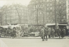 Antique Flea Market in Paris, 1927, Silver Gelatin Black and White Photography