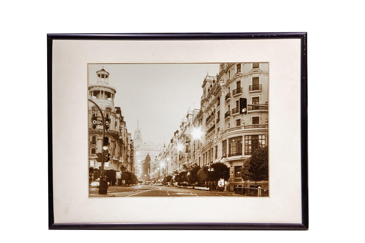 Framed Sepia Print of Parisian Boulevard Scene For Sale 1