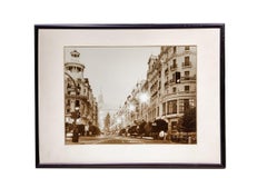 Framed Sepia Print of Parisian Boulevard Scene