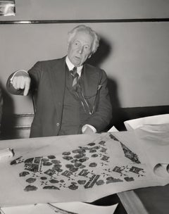 Frank Lloyd Wright With his Plans Fine Art Print