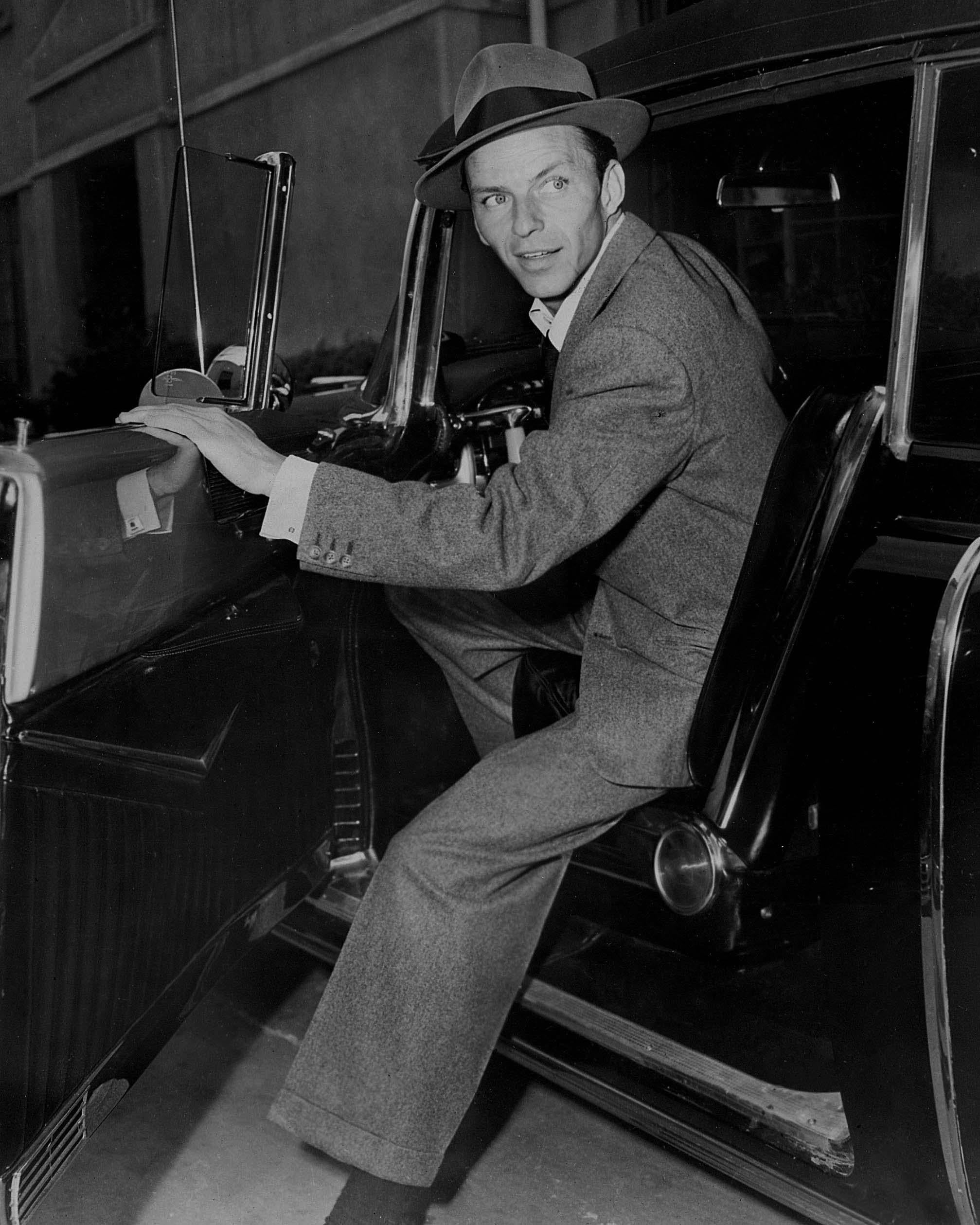 Frank Sinatra Candid in Car