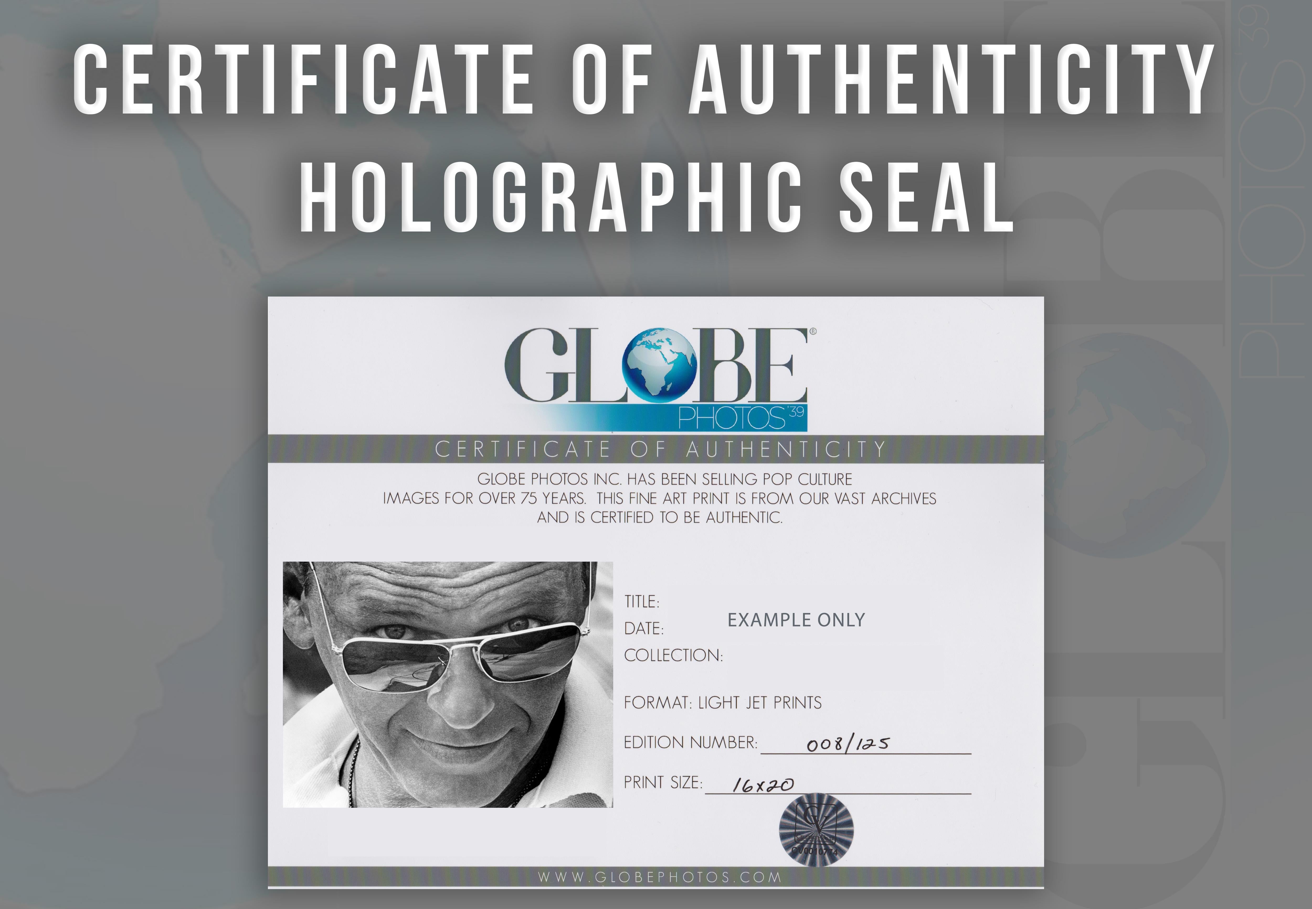Frank Sinatra Closeup in Sunglasses Globe Photos Fine Art Print - Gray Portrait Photograph by Unknown
