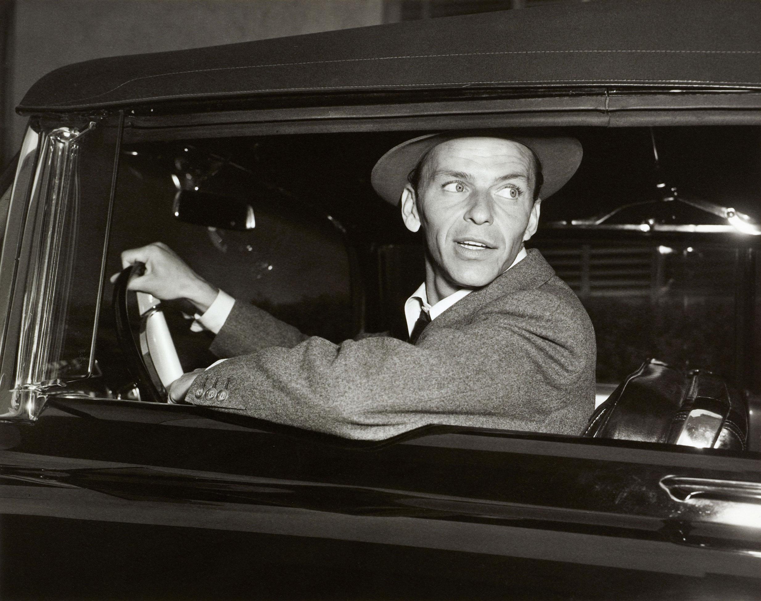 Unknown Portrait Photograph - Frank Sinatra Driving Home