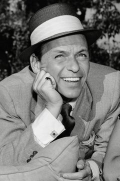 Vintage Frank Sinatra Laughing Outdoors Globe Photos Fine Art Print