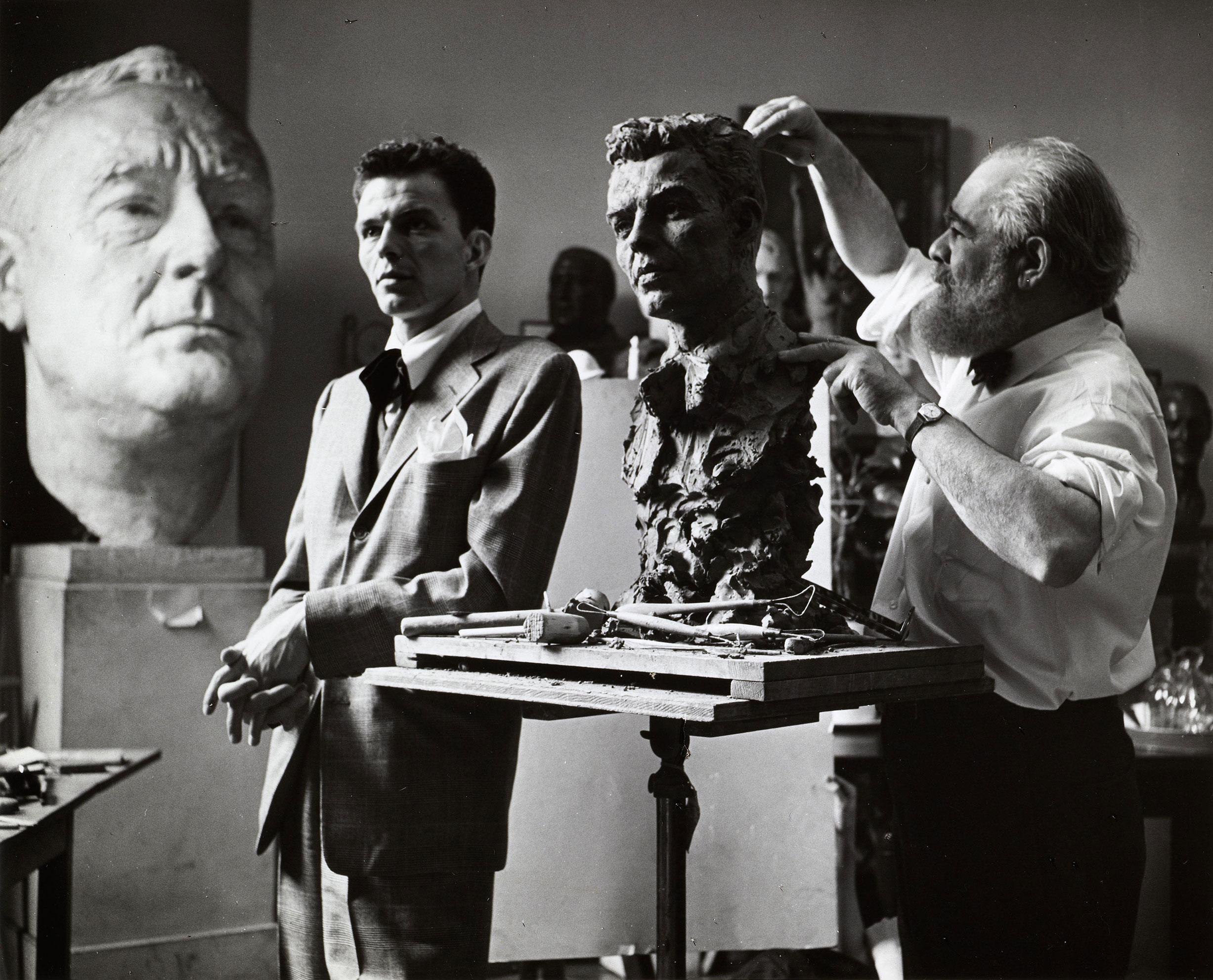 Unknown Black and White Photograph - Frank Sinatra - Study for a Bronze Bust