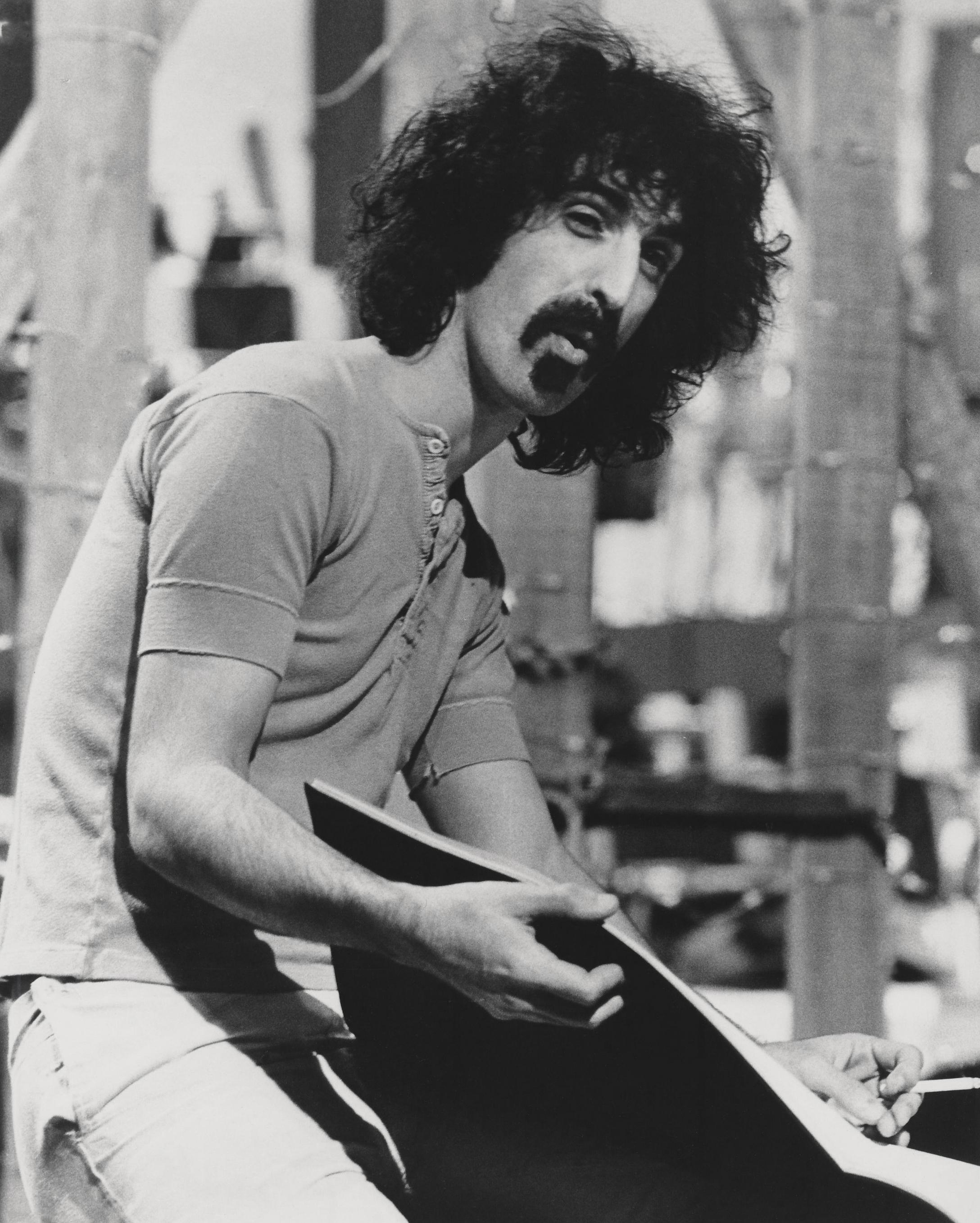 Unknown Black and White Photograph - Frank Zappa the Legendary Musician Candid Globe Photos Fine Art Print