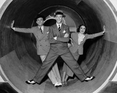 Fred Astaire, George Burns, and Gracie Allen Globe Photos Fine Art Print