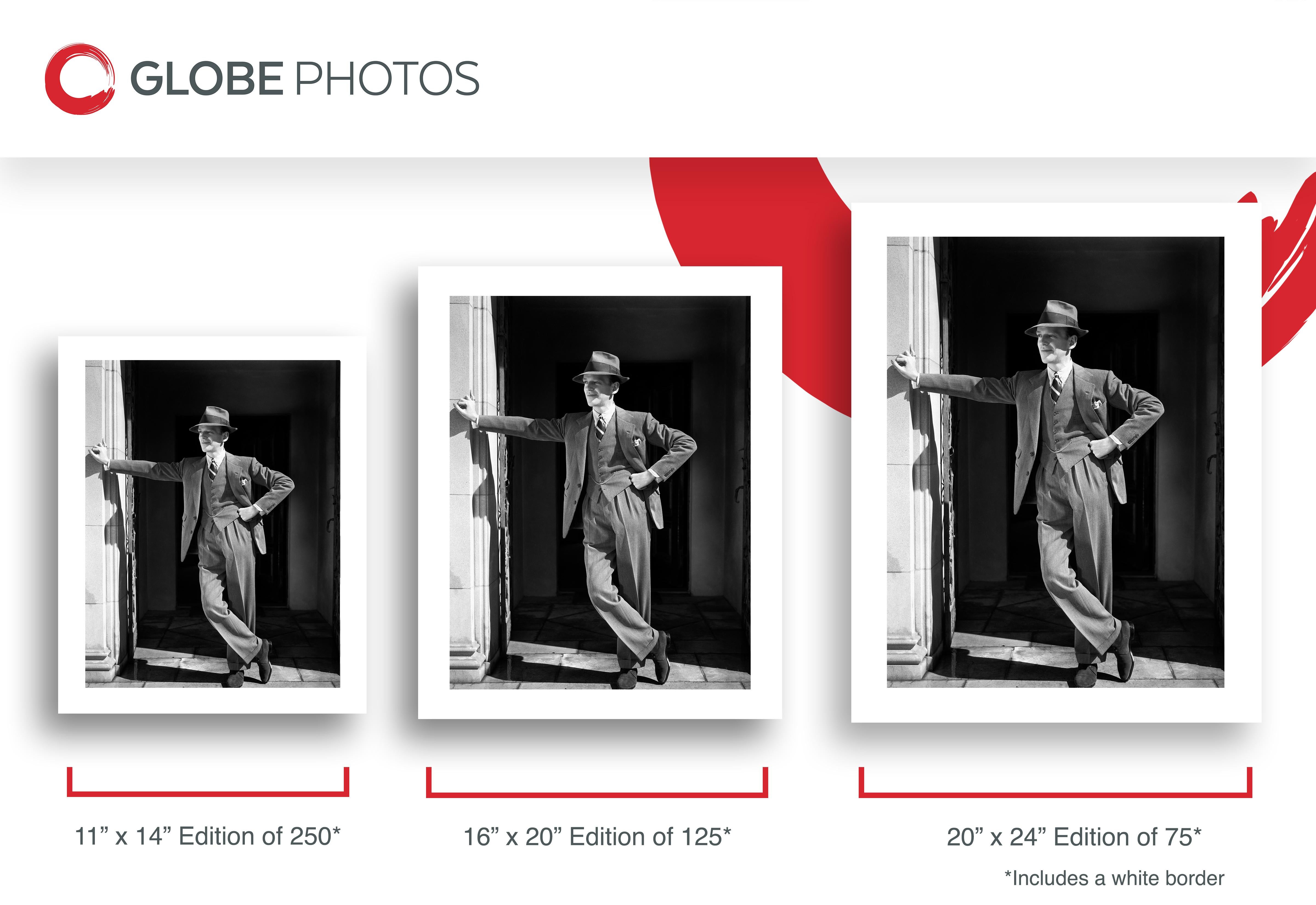 Fred Astaire Leaning Outdoors - Contemporary Photograph by Unknown