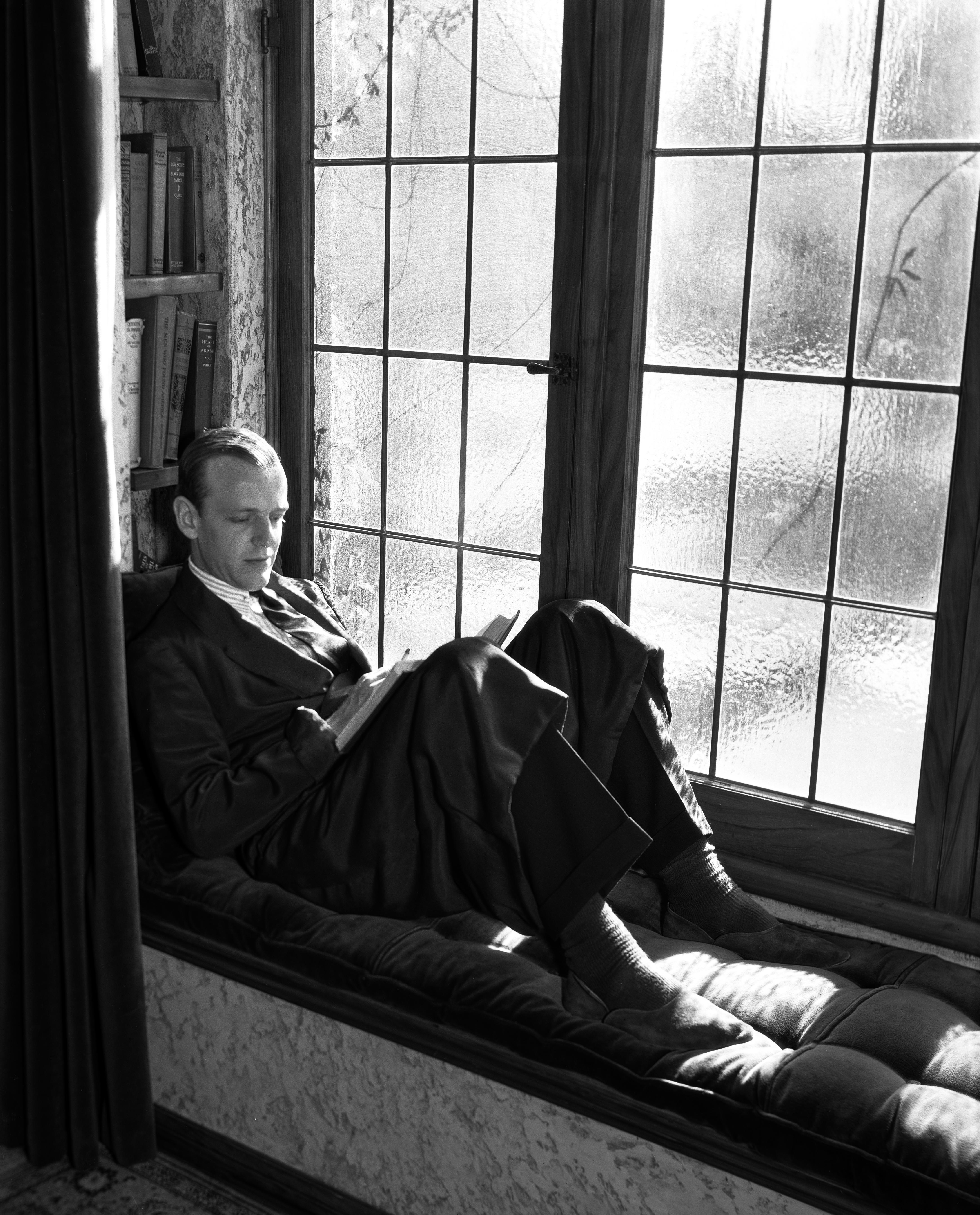 Unknown Portrait Photograph - Fred Astaire Sitting in Window Movie Star News Fine Art Print