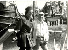 Gabriel Byrne and Alberto Lattuada on the Set of "Cristoforo Colombo" - 1985