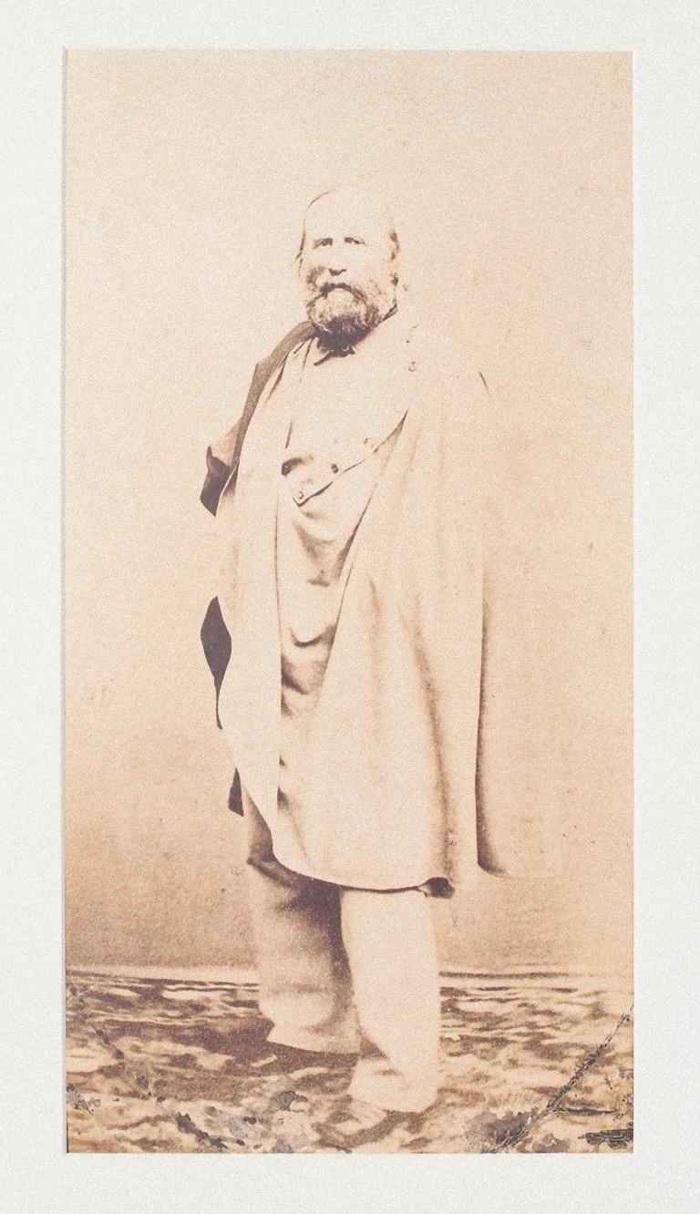 Unknown Portrait Photograph - Garibaldi - Original Silver Salt Photo on Cardboard- Late 19th Century