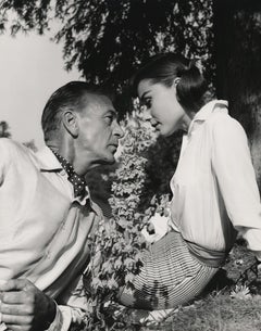 Vintage Gary Cooper an Audrey Hepburn: Lovers on a Picnic Fine Art Print