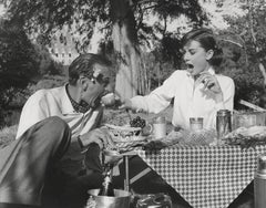 Vintage Gary Cooper an Audrey Hepburn: Lovers on a Picnic II Fine Art Print