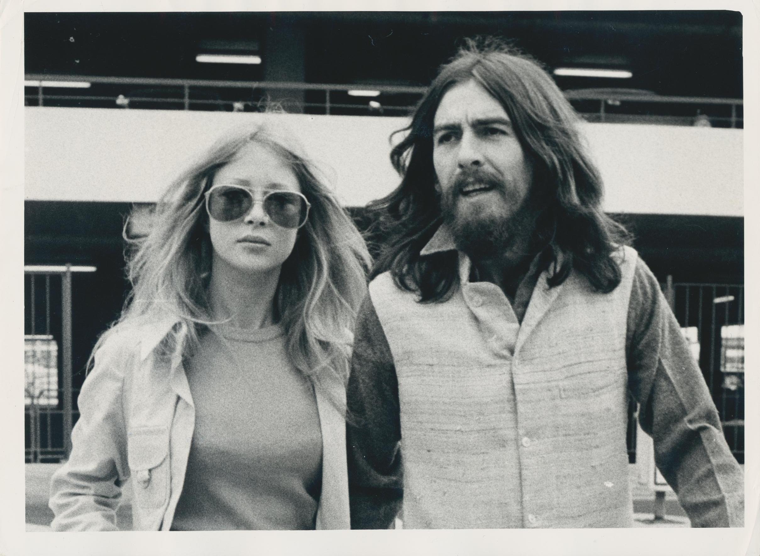 Unknown Portrait Photograph - George Harrison and partner, Black and White Photography, 20, 5 x 15, 1 cm