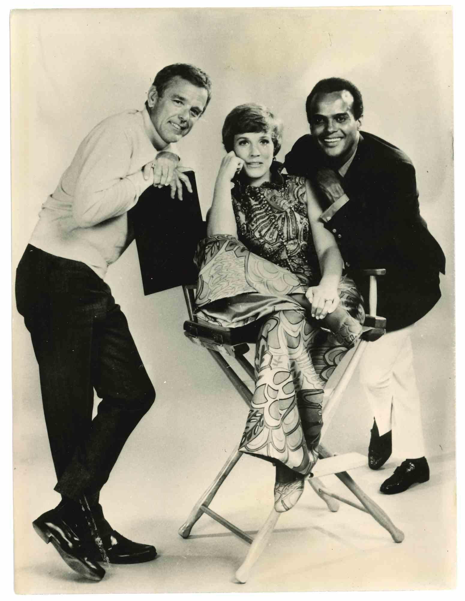 Unknown Black and White Photograph - Gewer Champion, Julie Andrews and Harry Belafonte - Vintage Photo  - 1960s
