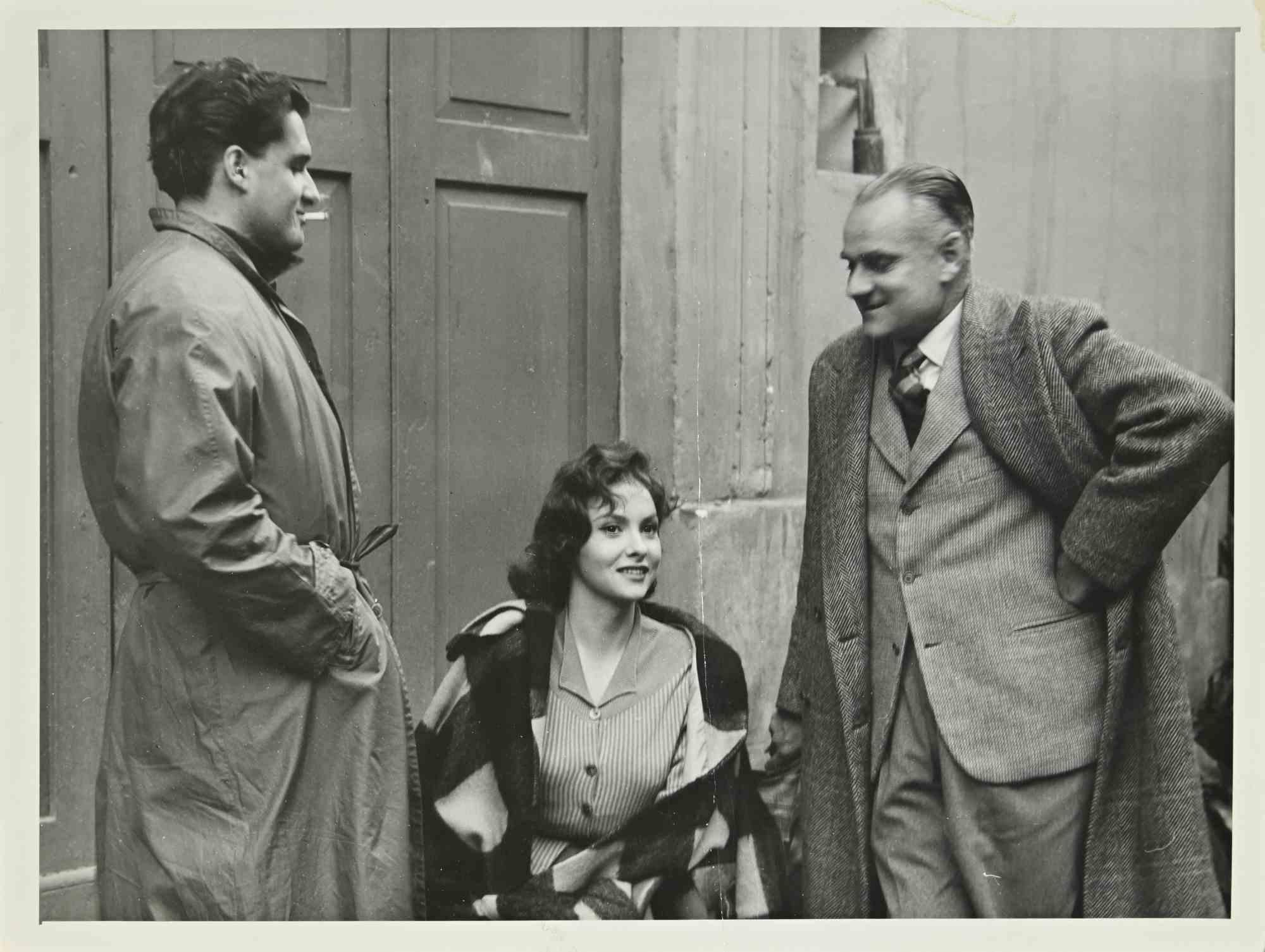 Unknown Figurative Photograph - Gina Lollobrigida and Alberto Moravia - Vintage Photograph - 1960s