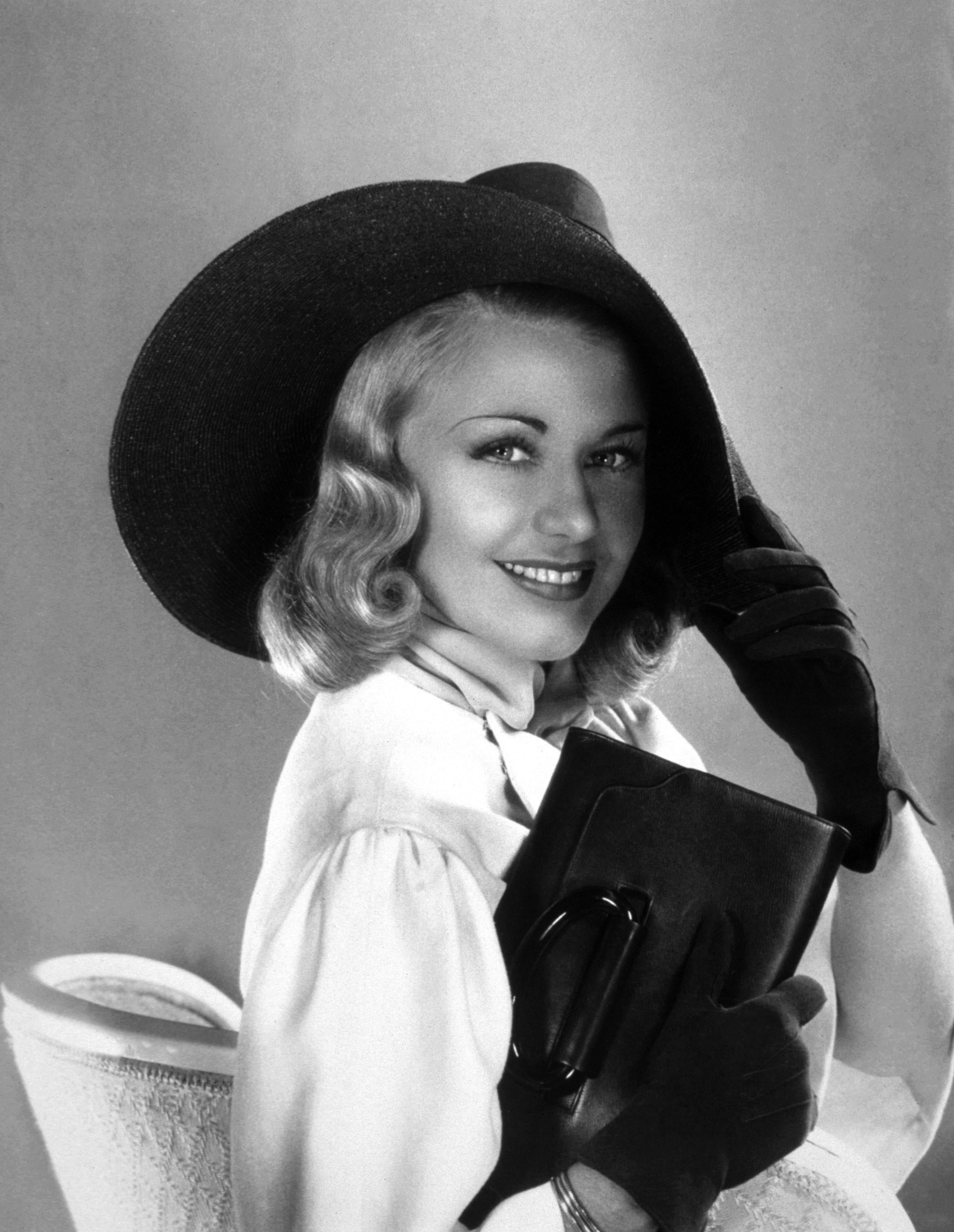 Unknown Black and White Photograph - Ginger Rogers Glamour Portrait in Hat Globe Photos Fine Art Print