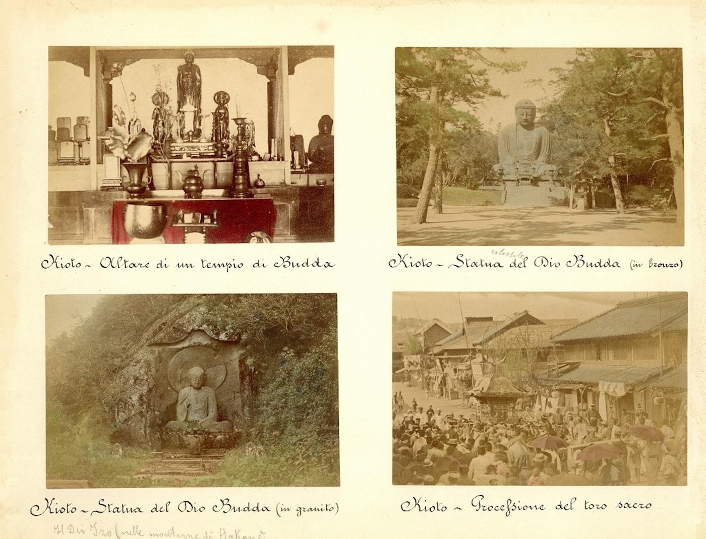 Unknown Landscape Photograph – Glimpses of Japanese Shrines in Kyoto - Antiker Albumendruck 1870/1890