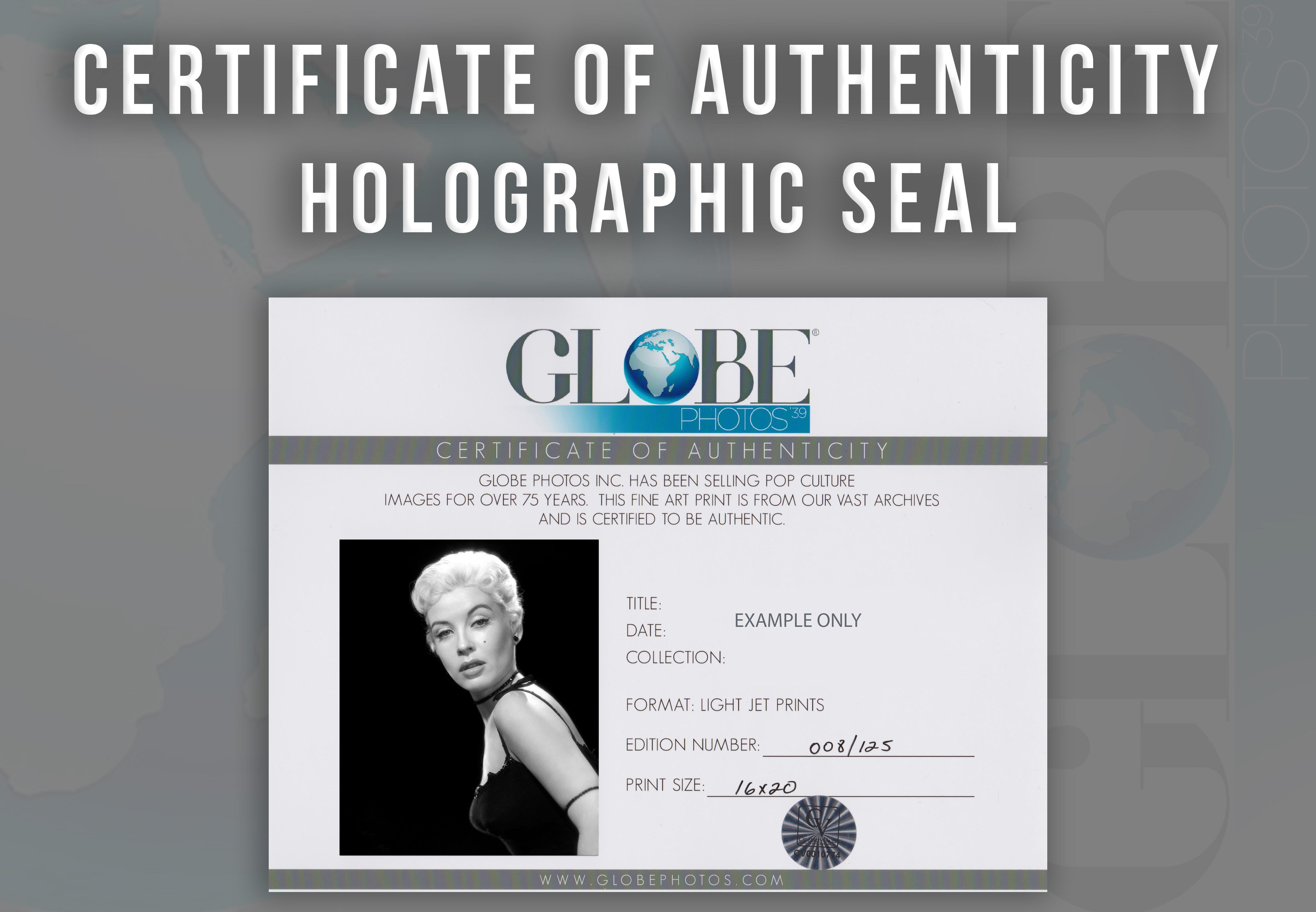 This stunning black and white studio portrait features Gloria Dehaven posed in a mod-style glamour portrait. Gloria DaHaven was an American actress and singer who was a contract star for Metro-Goldwyn-Mayer.

This image is credited to Globe