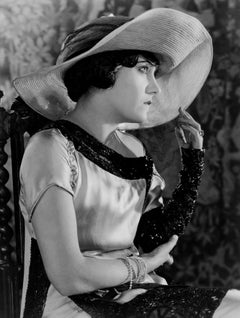 Antique Gloria Swanson Profile in Wide Brimmed Hat Globe Photos Fine Art Print