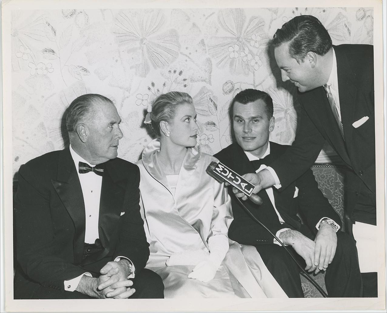 Unknown Black and White Photograph - Grace Kelly Pictured with her Father and Brother in 1955