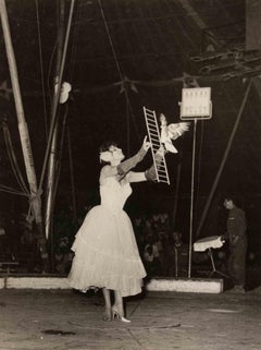Graziella Venturi and the Juggling Doves - Vintage Photograph - 1950s