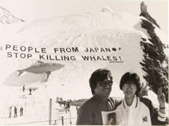 Greenpeace demonstration  on "The Top of Europe" - Vintage Photograph - 1989