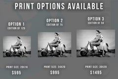 Gregory Peck and Audrey Hepburn on Moped Globe Photos Fine Art Print