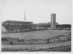 Gymnastics in a Stadium during Fascism in Italy - Vintage b/w Photo - 1934