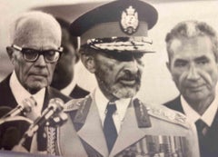 Haile Selassie, Sandro Pertini et Aldo Moro - Photo vintage, années 1970