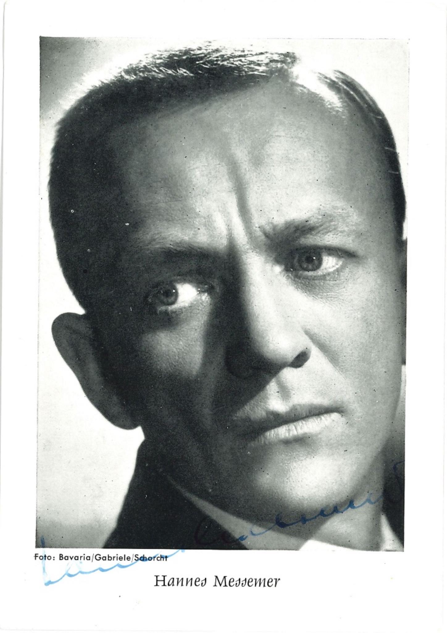 Unknown Portrait Photograph - Hannes Messemer's Autographed Portrait - 1960s