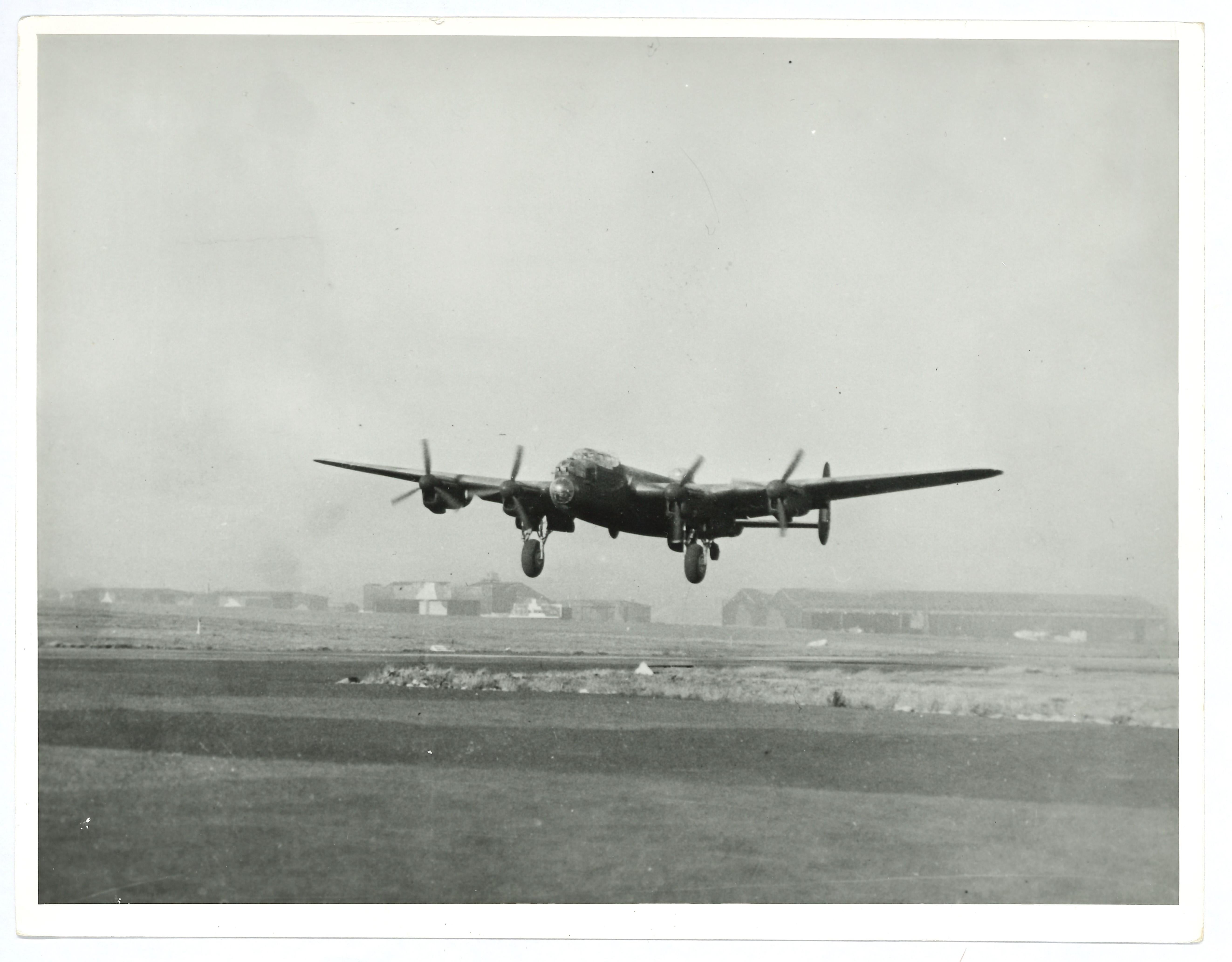 Hawker Siddeley original photograph Lancaster Bomber landing World War 2 - Photograph by Unknown