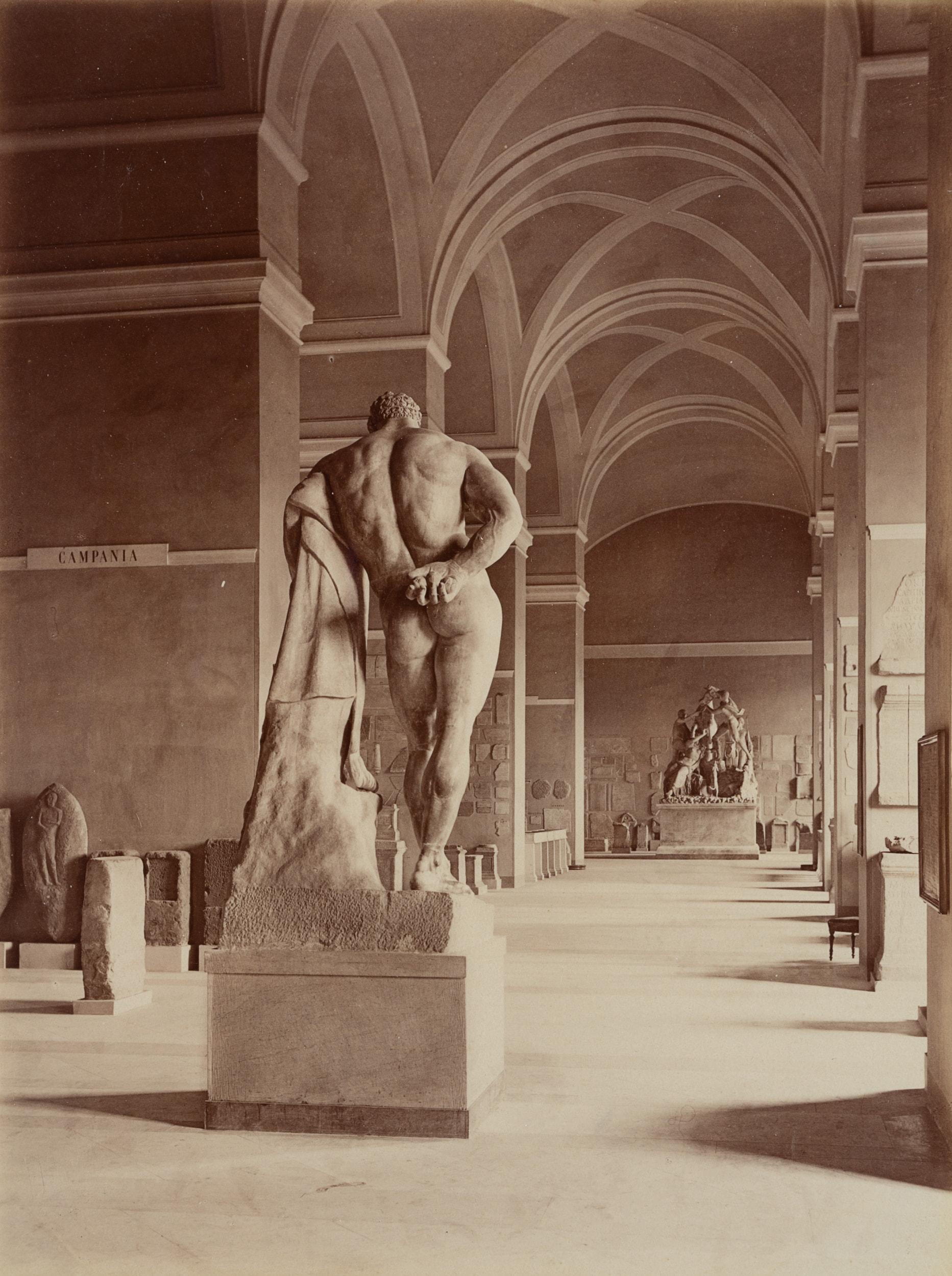 Fratelli Alinari Black and White Photograph - Herkules Farnese, National Museum, Neapel