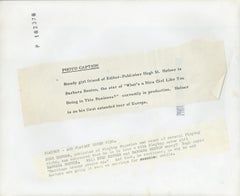 High Hefner Smiling with Girlfriend Barbi Benton Vintage Original Photograph