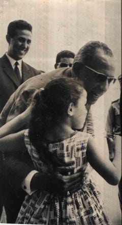 Historical Photo - Ben Khedda with Child - Vintage Photo - mid 20th Century