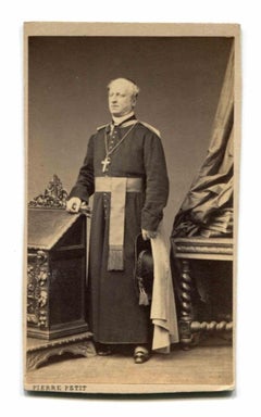 Antique Historical Photo - Portrait of Prelate by Pierre Petit - 19th Century 