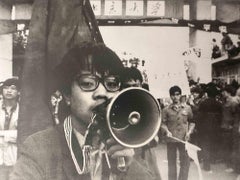 Photo historique  - Protestation des étudiants en Chine - photo vintage - 1970