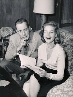 Humphrey Bogart and Lauren Bacall: Hollywood Couple on Couch Fine Art Print