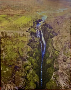 "Isländischer Wasserfall"   Fotografie auf Leinwand von Deborah Benedic