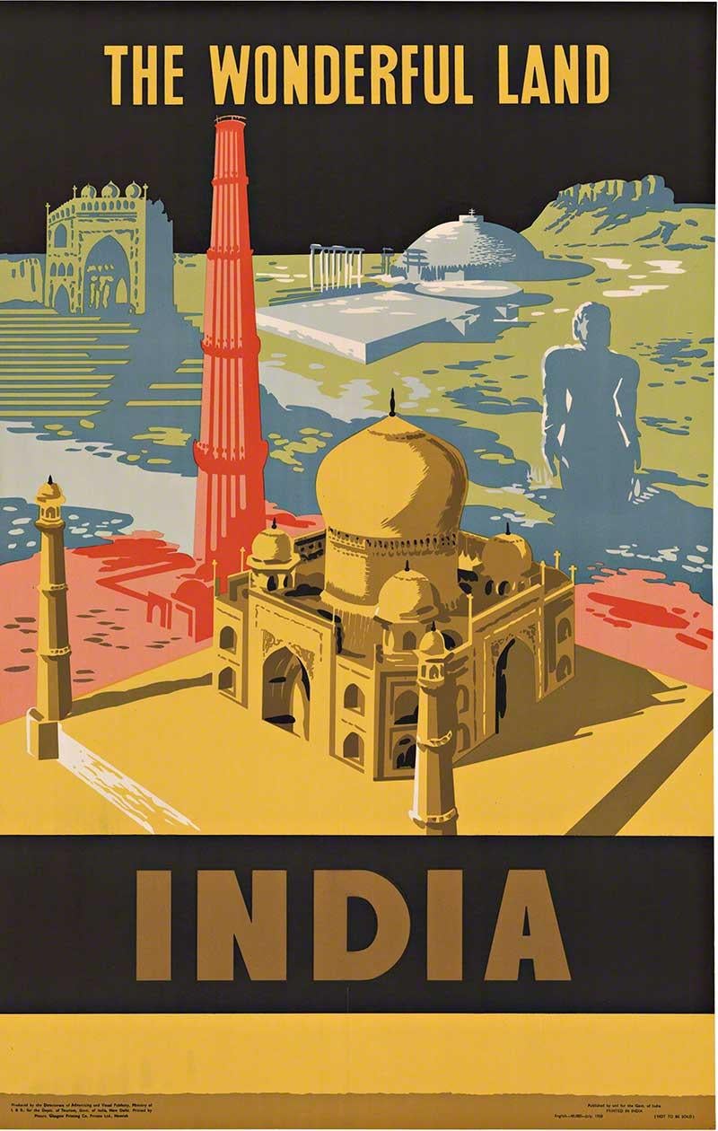 Reflecting India's Glory Agra India Vintage Travel Advertisement Art Poster 