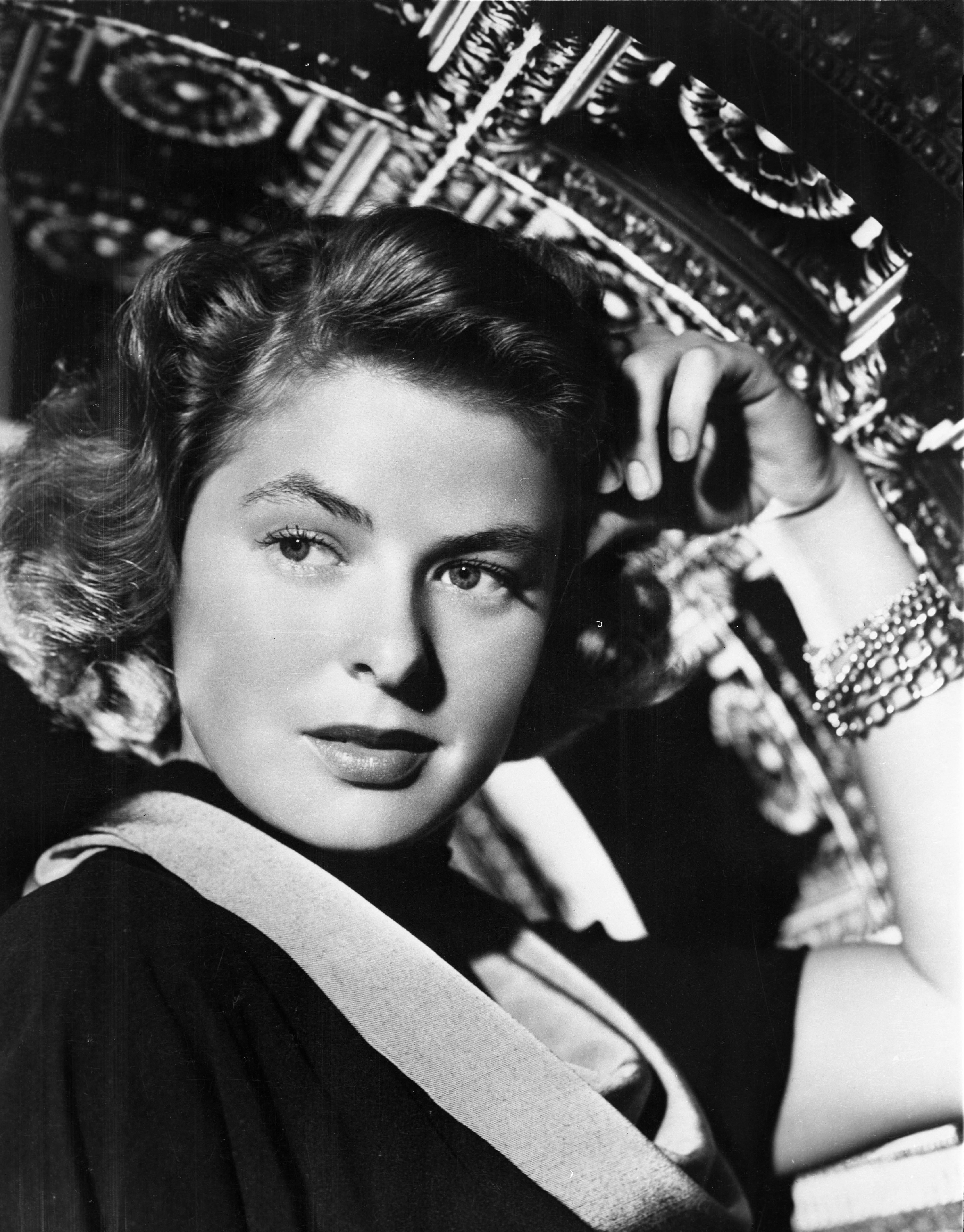 Unknown Black and White Photograph - Ingrid Bergman: A Portrait of Elegance Fine Art Print