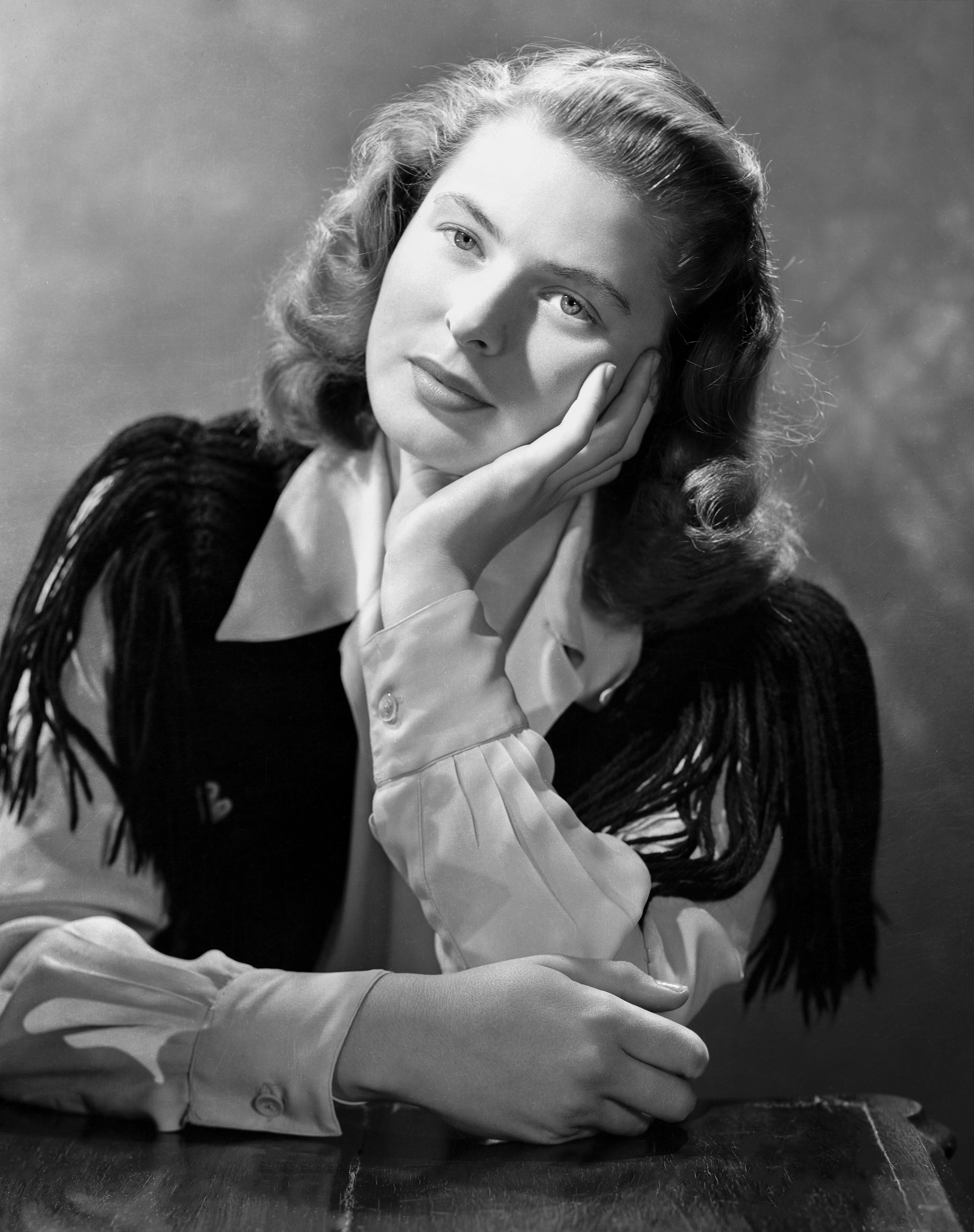 Unknown Black and White Photograph - Ingrid Bergman Deep in Thought Movie Star News Fine Art Print